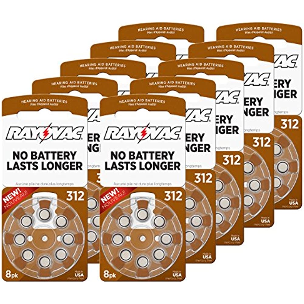 Size 312 Extra Advanced Mercury Free Hearing Aid Batteries (80 ...